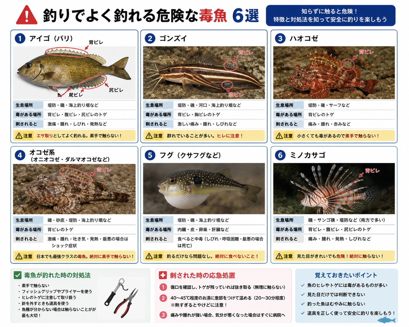 初心者が釣りをするうえで危険な魚たち